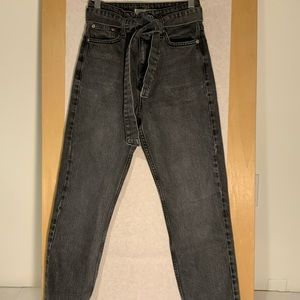 black pants with a belt